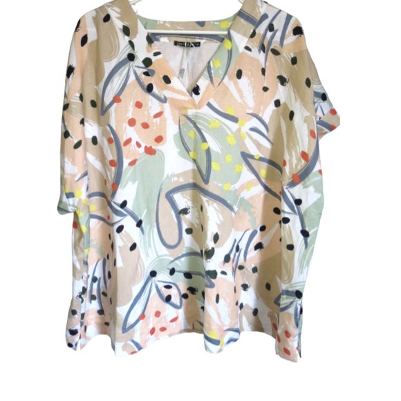 REGATTA CURVE Tops - REGATTA - LINEN BLEND TUNIC - SIZE 24 - NWOT